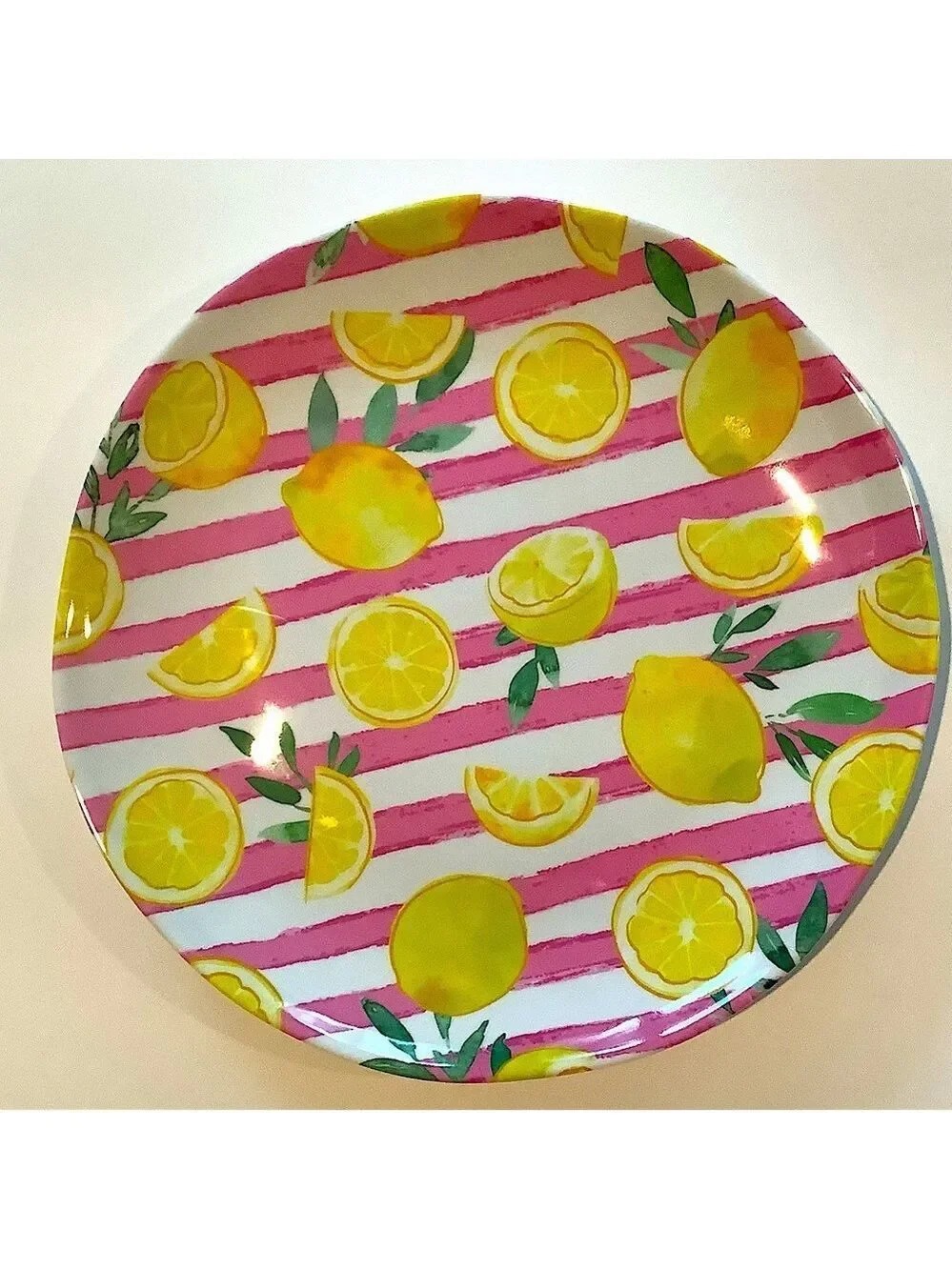 C & C California Home Lemons Dinner Plates Melamine Set Of 4 New